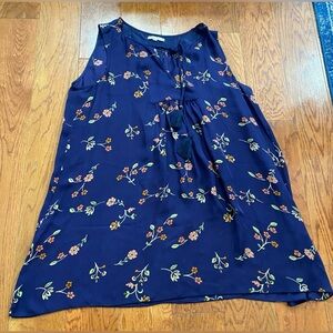 Johnny Was Love Floral Navy Sleeveless Top